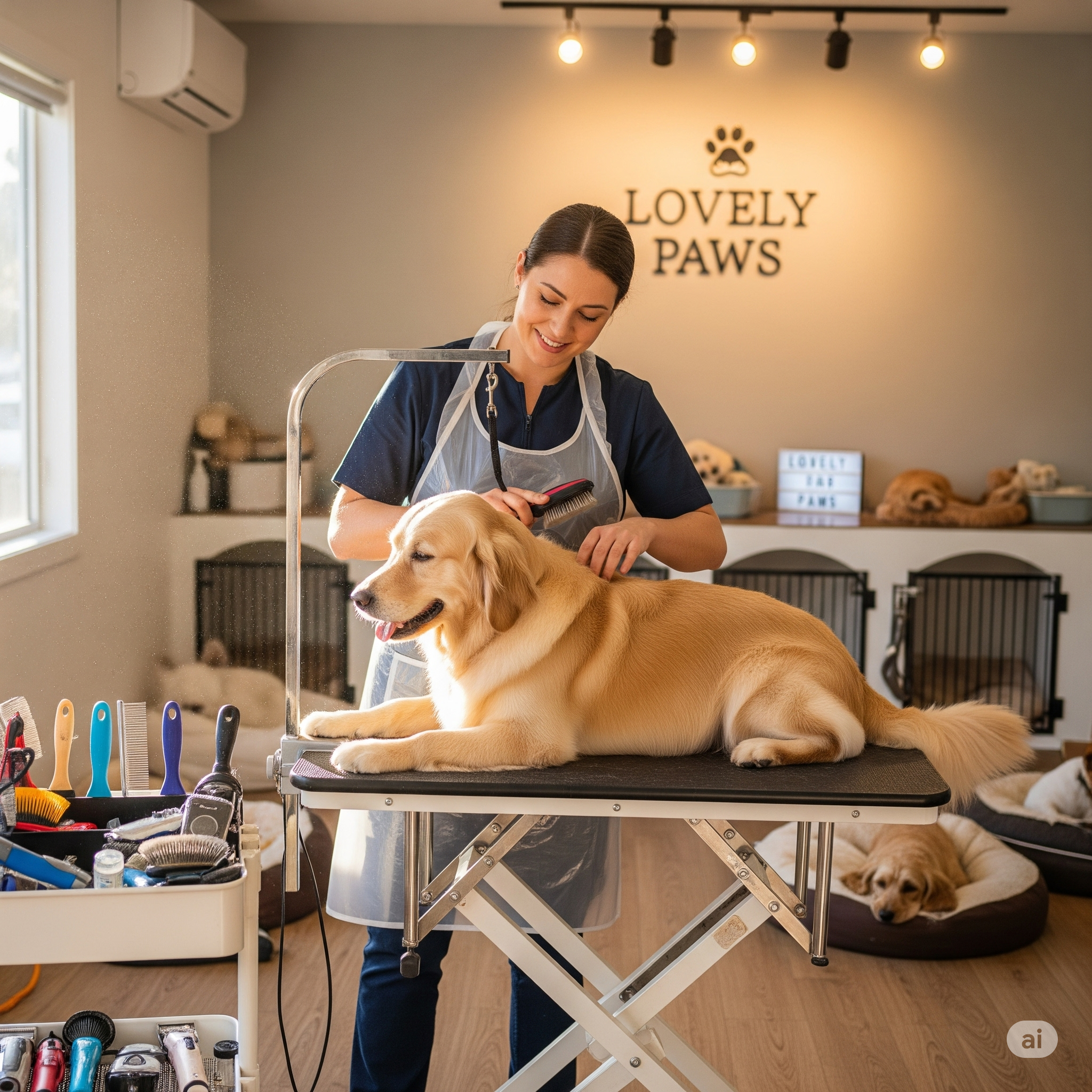 Грумер с собакой